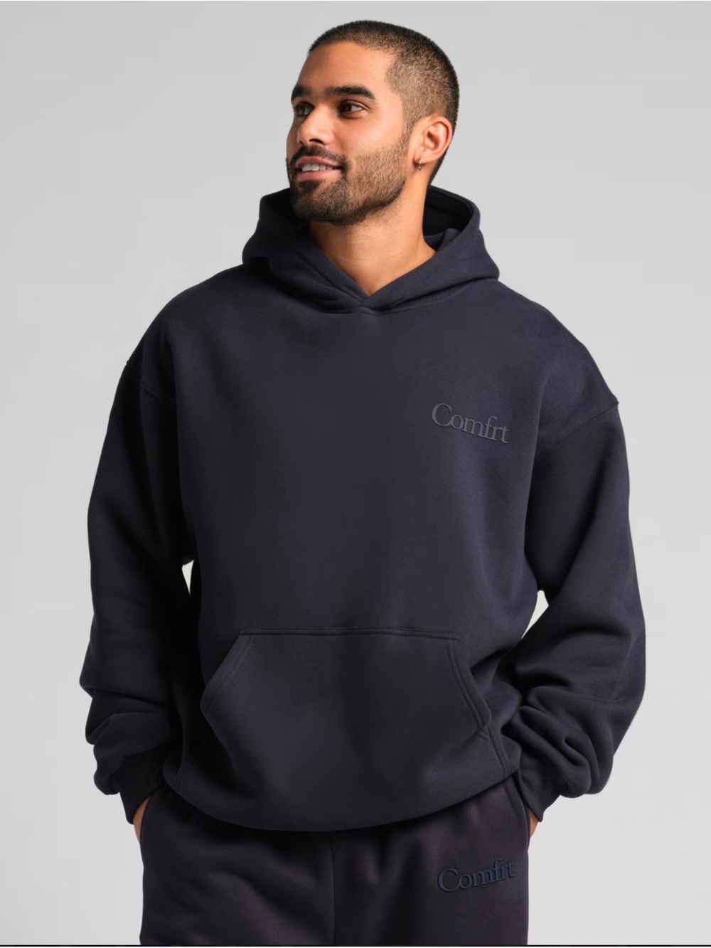 Comfrt Unisex Dark Navy Cozy Hooded Sweatshirt
